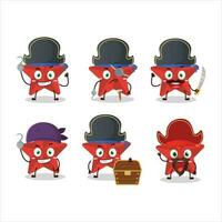 Cartoon character of new red stars with various pirates emoticons vector