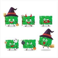 Halloween expression emoticons with cartoon character of elf envelopes vector