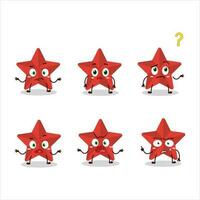 Cartoon character of new red stars with what expression vector