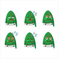 Cartoon character of green stripes elf hat with sleepy expression vector