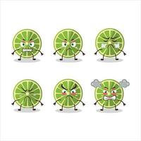 Lemon cartoon character with various angry expressions vector