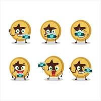 fotógrafo profesión emoticon con un pan estrella dibujos animados personaje vector