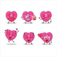 Love pink christmas cartoon character with love cute emoticon cartoon character with love cute emoticon vector