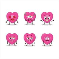 Love pink christmas cartoon character with nope expression vector