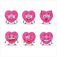 Cartoon character of love pink christmas with smile expression vector