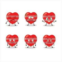 Love red christmas cartoon character with nope expression vector