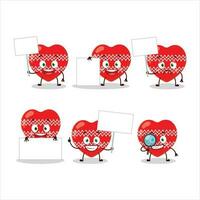 Love red christmas cartoon character bring information board vector