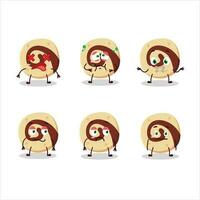 Spiral biscuit cartoon character with nope expression vector