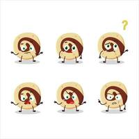 Cartoon character of spiral biscuit with what expression vector