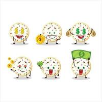 Sugar cookies cartoon character with cute emoticon bring money vector