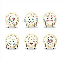 Sugar cookies cartoon character with sad expression vector