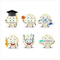 School student of sugar cookies cartoon character with various expressions vector