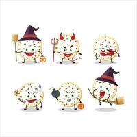 Halloween expression emoticons with cartoon character of sugar cookies vector