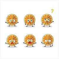 Cartoon character of new orange with what expression vector