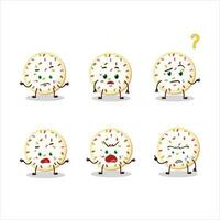 Cartoon character of sugar cookies with what expression vector
