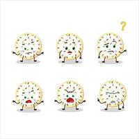 Cartoon character of sugar cookies with what expression vector