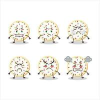 Sugar cookies cartoon character with various angry expressions vector