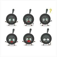 Cartoon character of frying pan with what expression vector