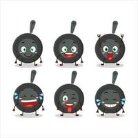 Cartoon character of frying pan with smile expression vector