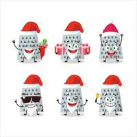 Papa Noel claus emoticones con rallado queso dibujos animados personaje vector