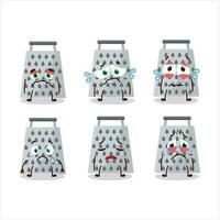 Grated cheese cartoon character with sad expression vector