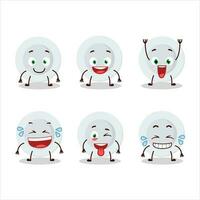 Cartoon character of new white plate with smile expression vector