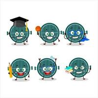 School student of grill cartoon character with various expressions vector