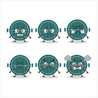 Grill cartoon character with various angry expressions vector