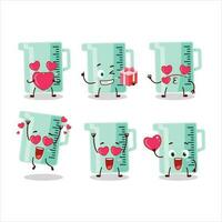 Measuring cup cartoon character with love cute emoticon vector