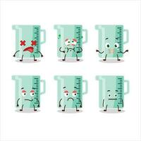 Measuring cup cartoon character with nope expression vector