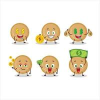 Plastic plate cartoon character with cute emoticon bring money vector
