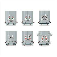 Refrigerator cartoon character with various angry expressions vector