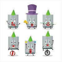 Cartoon character of refrigerator with various circus shows vector