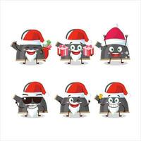 Papa Noel claus emoticones con negro tetera dibujos animados personaje vector