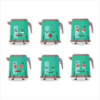 Cartoon character of digital kettle with sleepy expression vector