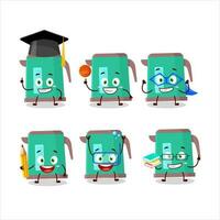 School student of digital kettle cartoon character with various expressions vector