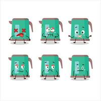 Digital kettle cartoon character with nope expression vector