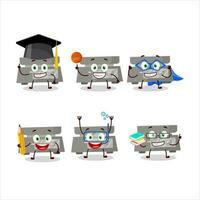 School student of digital weight cartoon character with various expressions vector