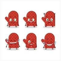 Cartoon character of oven mitt with smile expression vector