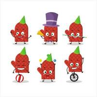 Cartoon character of oven mitt with various circus shows vector