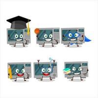 School student of oven cartoon character with various expressions vector