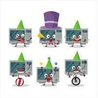 Cartoon character of oven with various circus shows vector