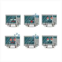 Cartoon character of oven with sleepy expression vector