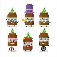 Cartoon character of peanut jar with various circus shows vector