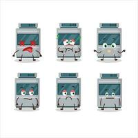 Stove cartoon in character with nope expression vector