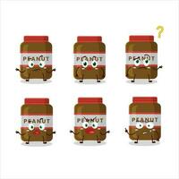 Cartoon character of peanut jar with what expression vector