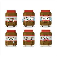 Peanut jar cartoon character with sad expression vector