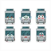 Stove cartoon in character with sad expression vector