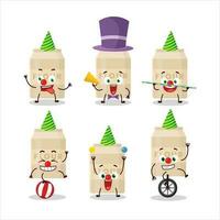 Cartoon character of white flour with various circus shows vector