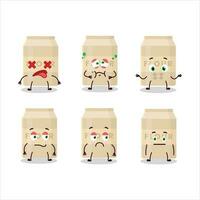 White flour cartoon character with nope expression vector